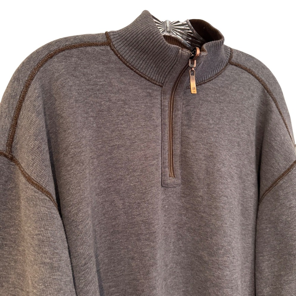 Tommy Bahama Quarter Zip Pullover Sweater Men's Gray XL Workwear Golf Athleisure